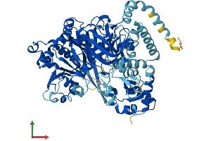 AlphaFold protein structure predicition of Mouse Recombinant Acsl4 Protein, UniprotID Q9QUJ7