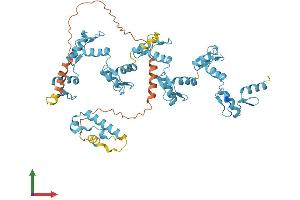 AlphaFold protein structure predicition of Human Recombinant ZFP14 Protein, UniprotID Q9HCL3