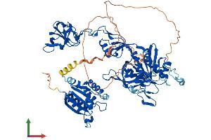 AlphaFold protein structure predicition of Human Recombinant GPHN Protein, UniprotID Q9NQX3
