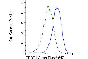 Validation of PEBP1 knockdown using flow cytometry. (Recombinant PEBP1 anticorps)