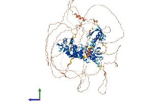AlphaFold protein structure predicition of Mouse Recombinant Agap2 Protein, UniprotID Q3UHD9