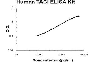 Human TNFRSF13B/TACI Accusignal ELISA Kit Human TNFRSF13B/TACI AccuSignal ELISA Kit standard curve. (TACI Kit ELISA)