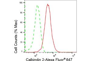 Flow cytometric analysis of Calbindin 2 expression in HepG2 cells using Calbindin 2 antibody (ABIN7797824), 1:2,000).