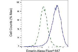 Validation of Emerin knockdown using flow cytometry. (Recombinant Emerin anticorps)