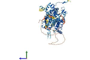 AlphaFold protein structure predicition of Mouse Recombinant Slc26a9 Protein, UniprotID Q8BU91
