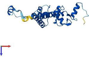 AlphaFold protein structure predicition of Mouse Recombinant Imp3 Protein, UniprotID Q921Y2