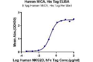 Immobilized Human MICA, His Tag at 1 μg/mL (100 μL/Well) on the plate.