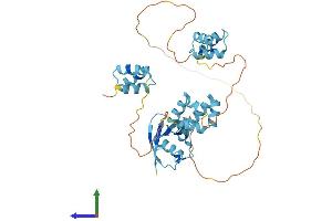 AlphaFold protein structure predicition of Human Recombinant RAD23A Protein, UniprotID P54725