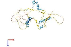 AlphaFold protein structure predicition of Human Recombinant FAM110A Protein, UniprotID Q9BQ89