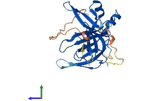 AlphaFold protein structure predicition of Human Recombinant SPIN1 Protein, UniprotID Q9Y657