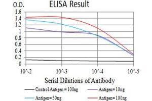 Black line: Control Antigen (100 ng),Purple line: Antigen (10 ng), Blue line: Antigen (50 ng), Red line:Antigen (100 ng)