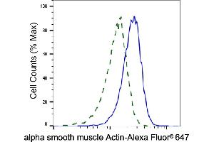 Validation of alpha smooth muscle Actin knockdown using flow cytometry. (Recombinant Smooth Muscle Actin anticorps)