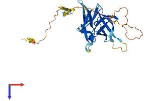 AlphaFold protein structure predicition of Mouse Recombinant Il33 Protein, UniprotID Q8BVZ5