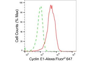 Flow cytometric analysis of Cyclin E1 expression in HeLa cells using Cyclin E1 antibody (ABIN7798197), 1:2,000). (Recombinant Cyclin E1 anticorps)