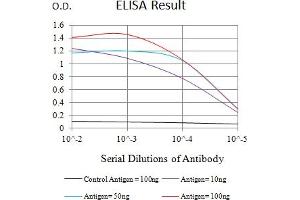 Black line: Control Antigen (100 ng),Purple line: Antigen (10 ng), Blue line: Antigen (50 ng), Red line:Antigen (100 ng)