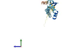 AlphaFold protein structure predicition of Mouse Recombinant Cggbp1 Protein, UniprotID Q8BHG9