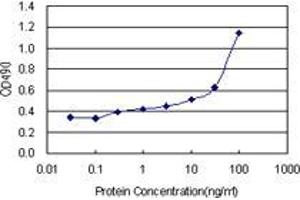 Sandwich ELISA detection sensitivity ranging from 10 ng/mL to 100 ng/mL. (FGL2 (Humain) Matched Antibody Pair)