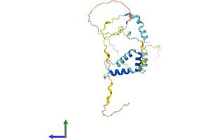 AlphaFold protein structure predicition of Human Recombinant PPP1R35 Protein, UniprotID Q8TAP8