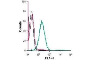 Cell surface detection of CD73 in live intact human Jurkat T-cell leukemia cells: (black line) Cells.