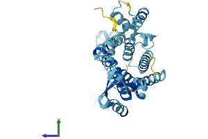AlphaFold protein structure predicition of Mouse Recombinant Sfxn2 Protein, UniprotID Q925N2