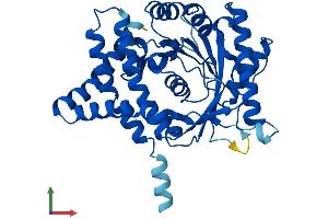 AlphaFold protein structure predicition of Human Recombinant AGPAT5 Protein, UniprotID Q9NUQ2
