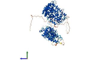 AlphaFold protein structure predicition of Human Recombinant INTS3 Protein, UniprotID Q68E01