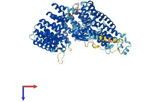 AlphaFold protein structure predicition of Human Recombinant INTS7 Protein, UniprotID Q9NVH2