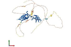AlphaFold protein structure predicition of Human Recombinant RELB Protein, UniprotID Q01201