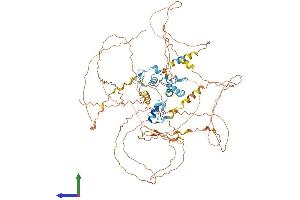 AlphaFold protein structure predicition of Mouse Recombinant Atmin Protein, UniprotID Q6P9S1