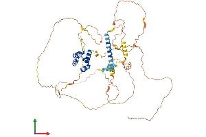 AlphaFold protein structure predicition of Mouse Recombinant Samd11 Protein, UniprotID Q1RNF8